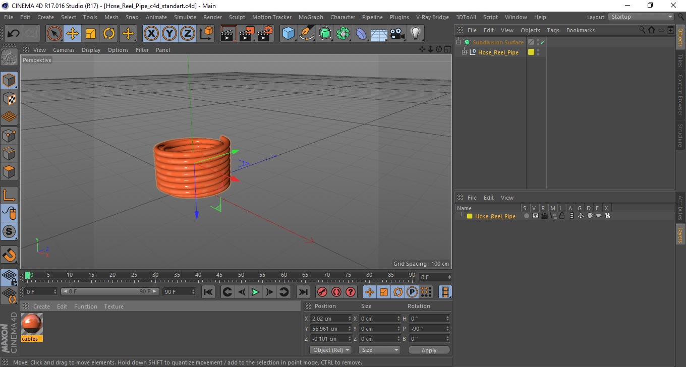 Hose Reel Pipe 3D model