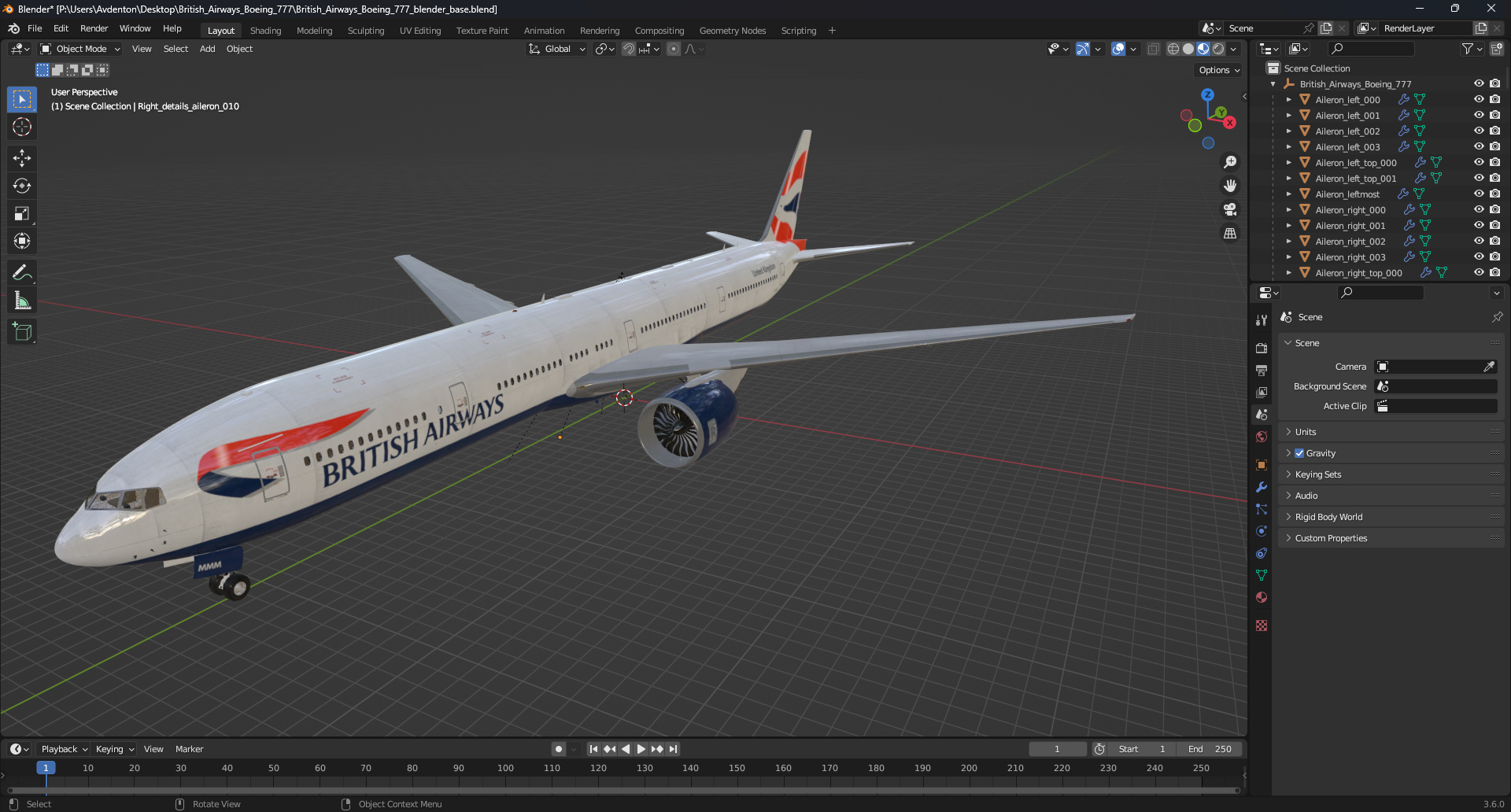 3D British Airways Boeing 777