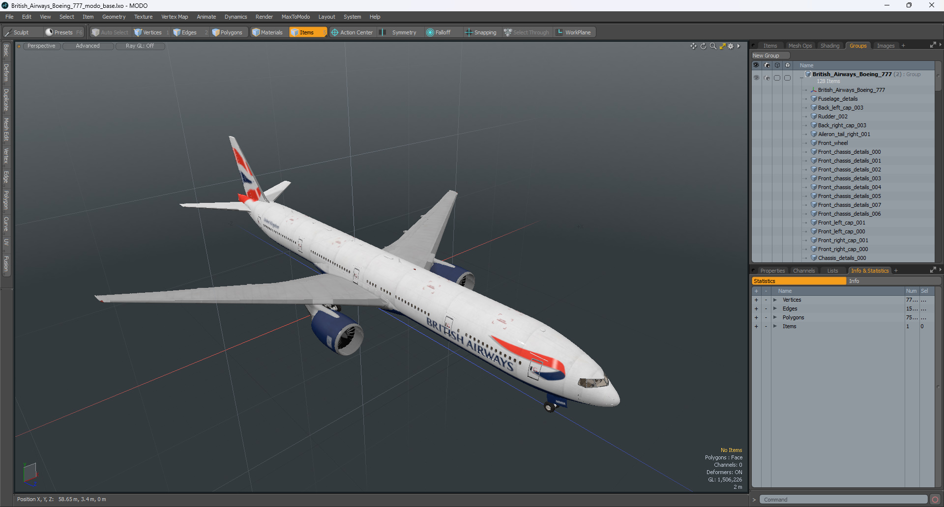 3D British Airways Boeing 777