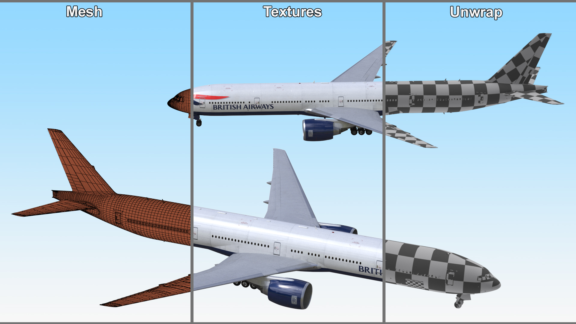 3D British Airways Boeing 777