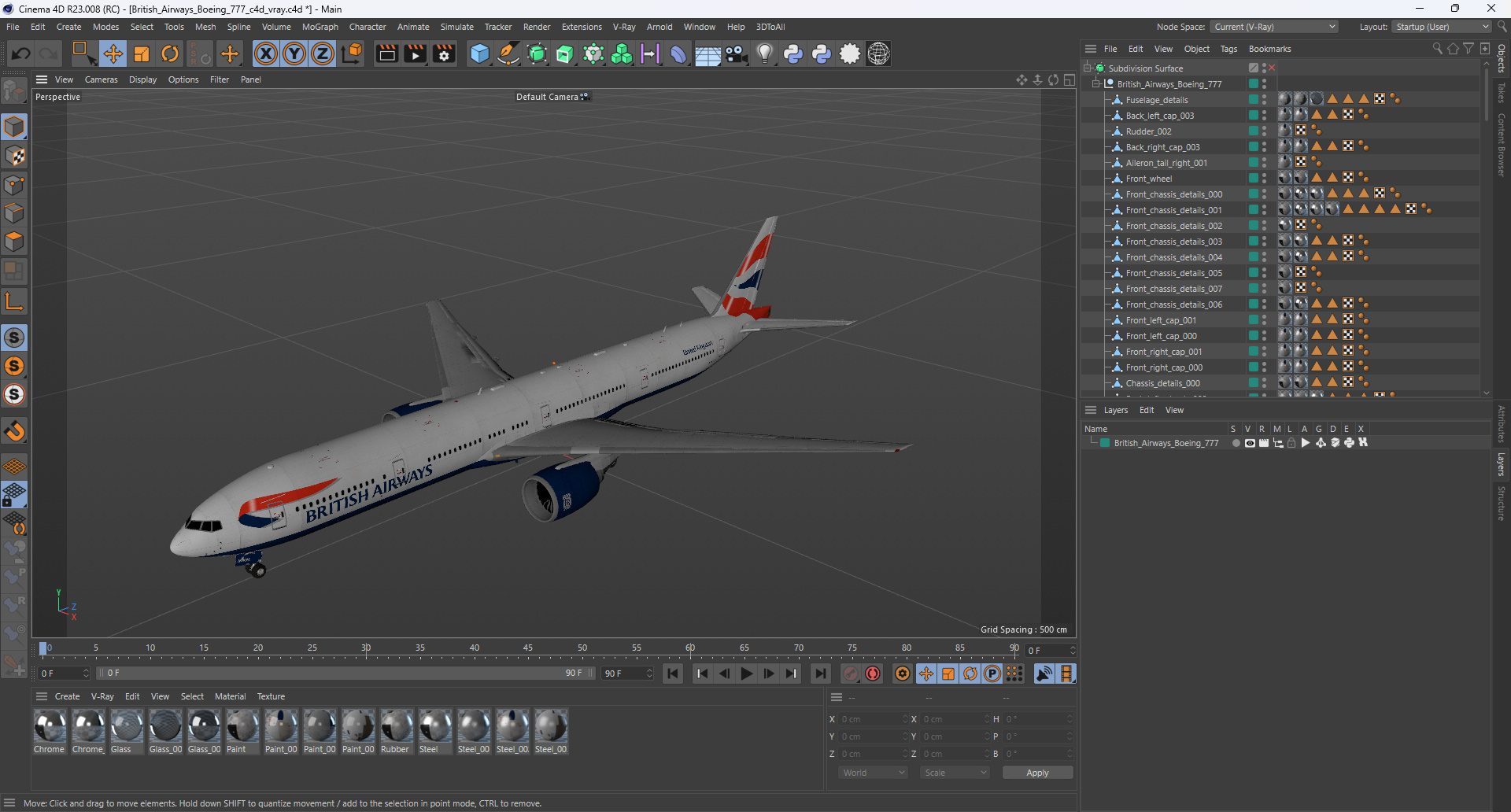 3D British Airways Boeing 777