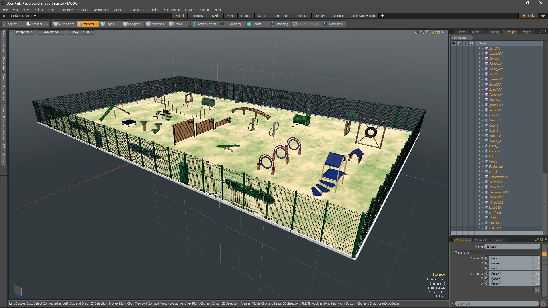 Dog Park Playground 3D model