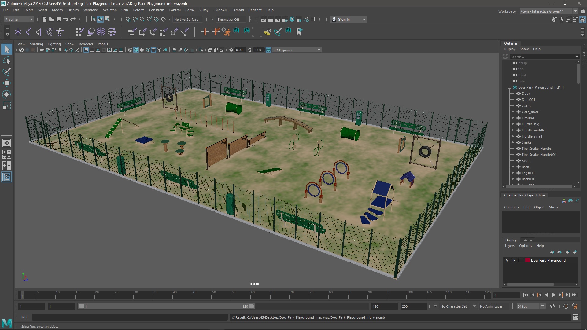 Dog Park Playground 3D model