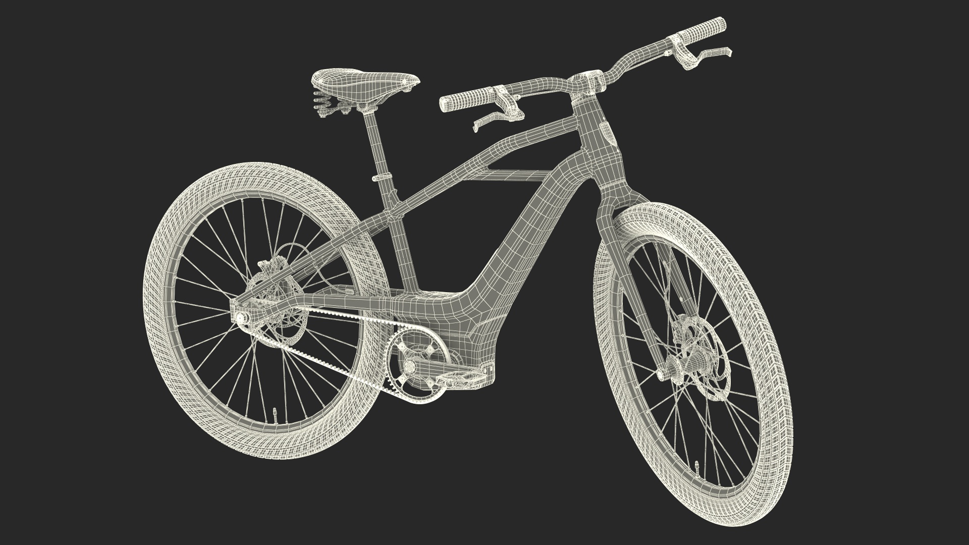 Electric Bike Harley Davidson Black Rigged 3D