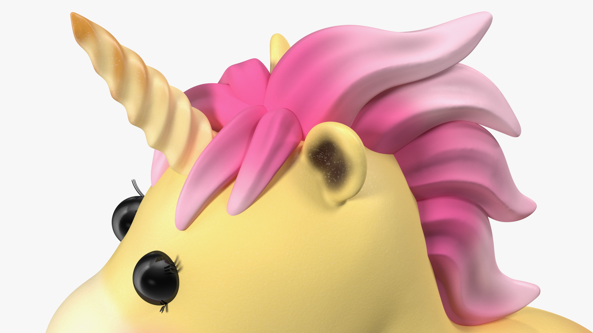 Yellow Cartoon Unicorn Rigged 3D model