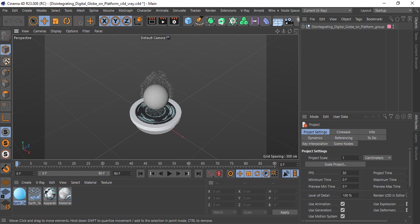 3D model Disintegrating Digital Globe on Platform