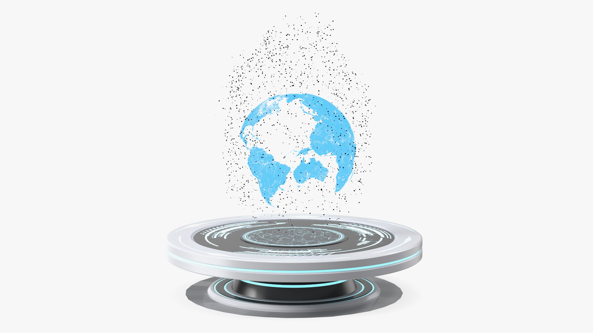 3D model Disintegrating Digital Globe on Platform