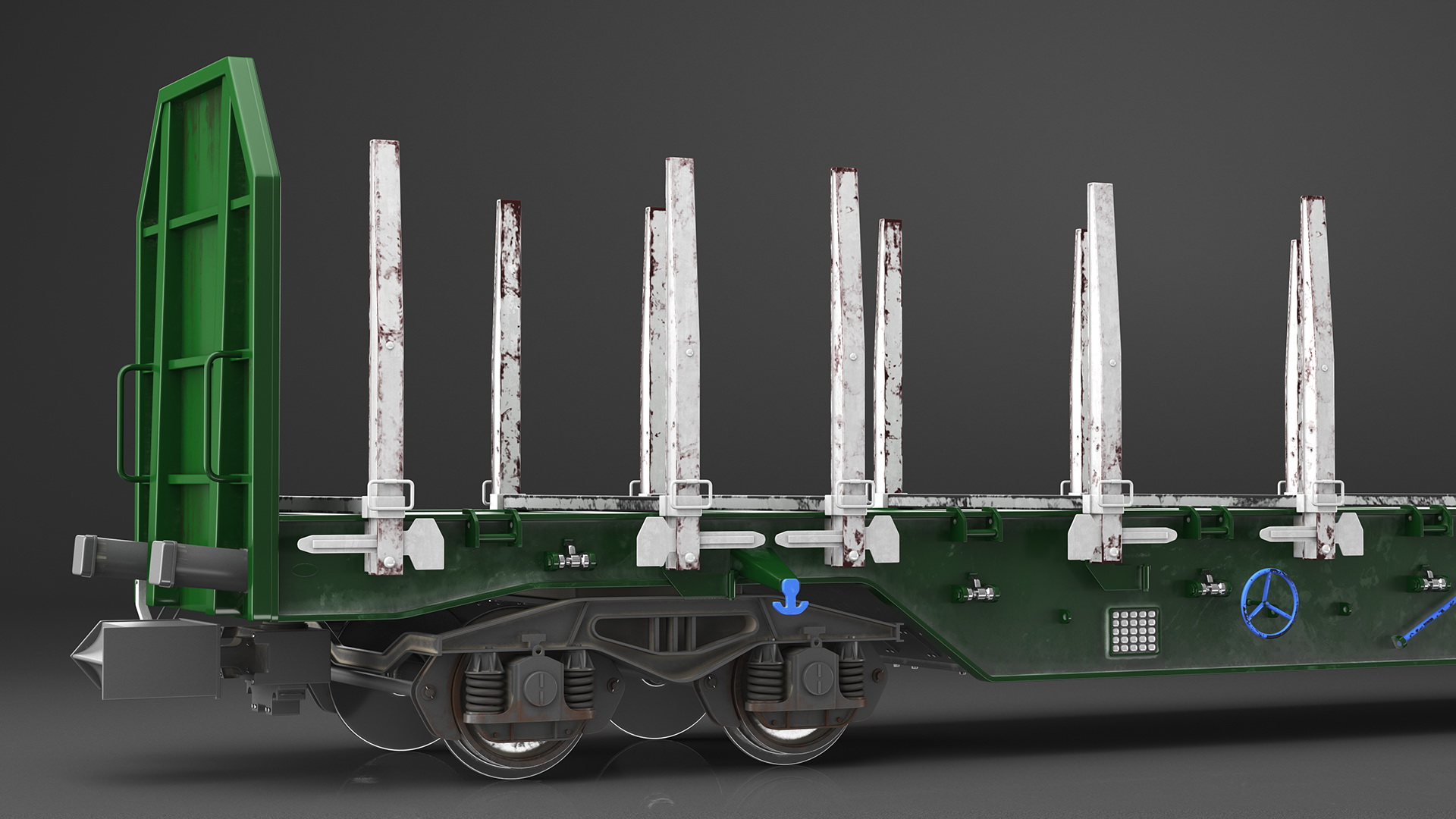 3D Stake Wagon Loaded with Logs model