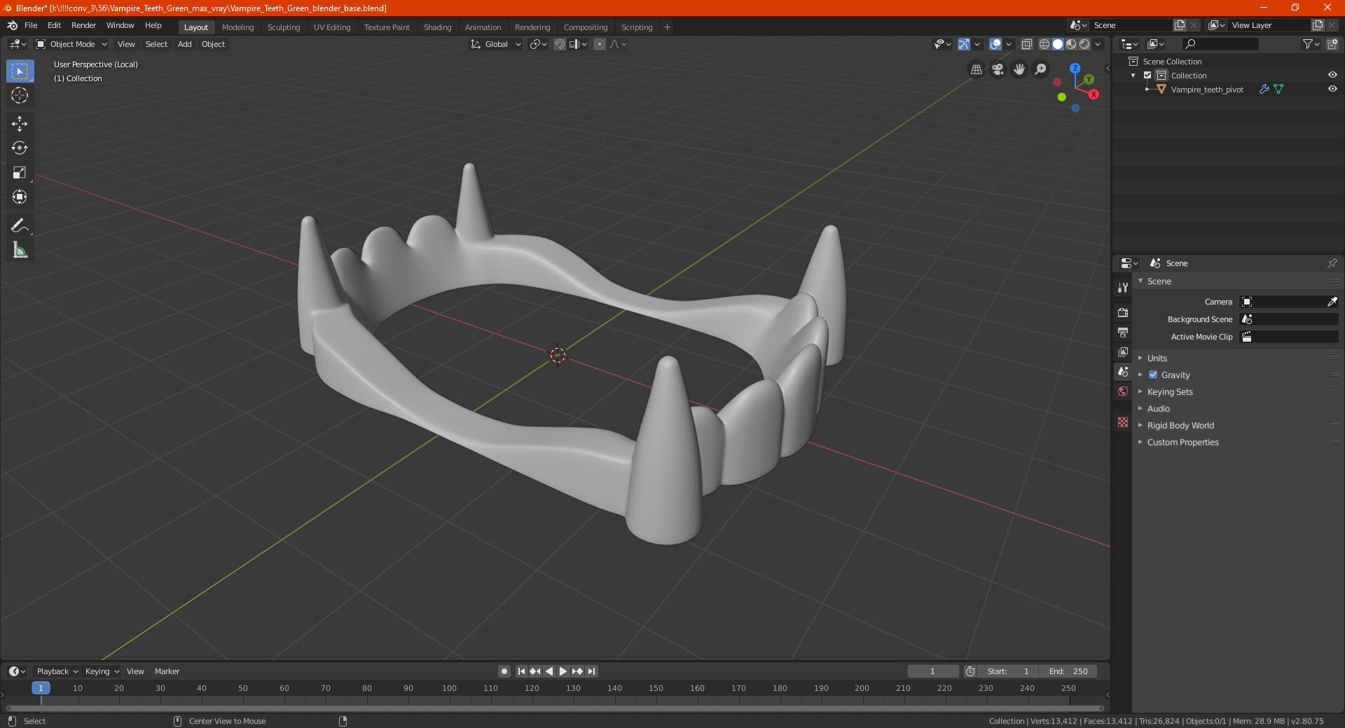 Vampire Teeth White 3D model