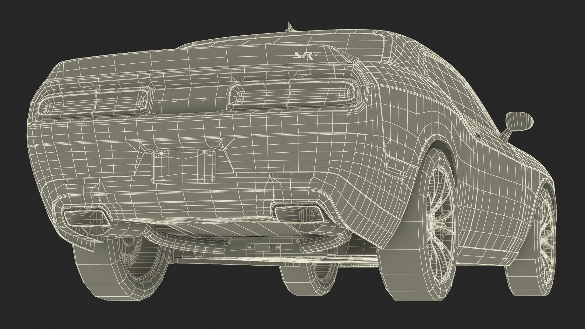 3D Dodge Challenger SRT Muscle Car