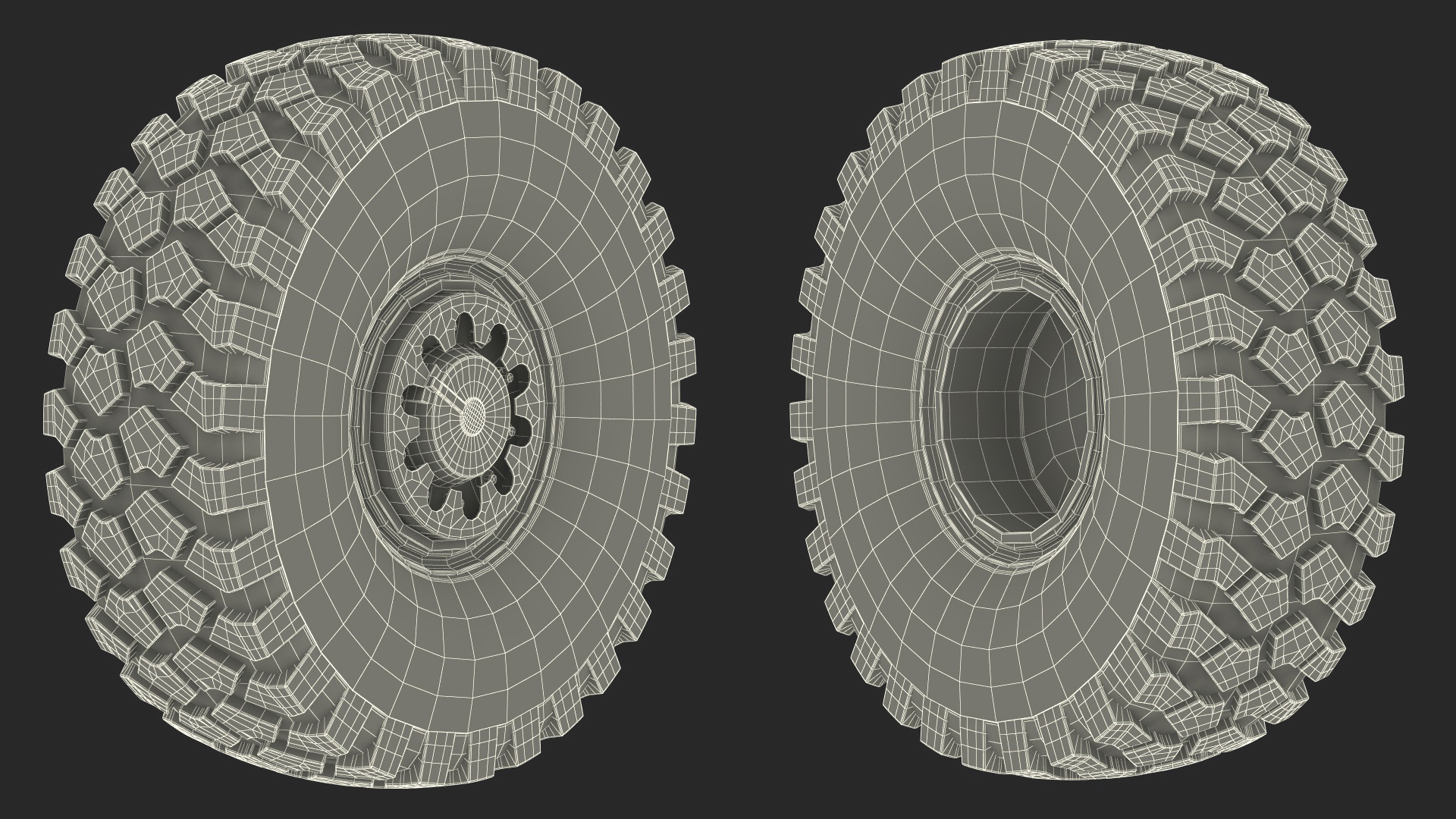 Rim Tire for Military Machine 3D model