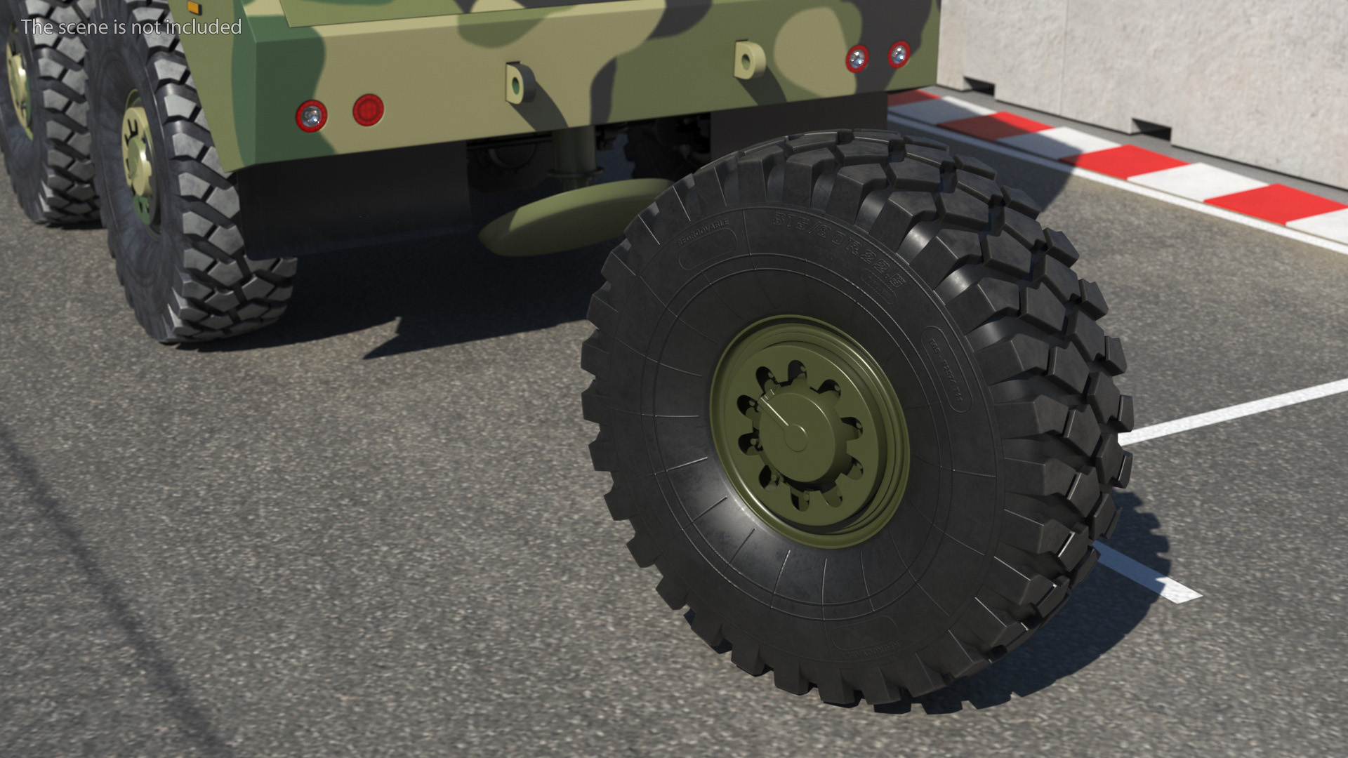 Rim Tire for Military Machine 3D model