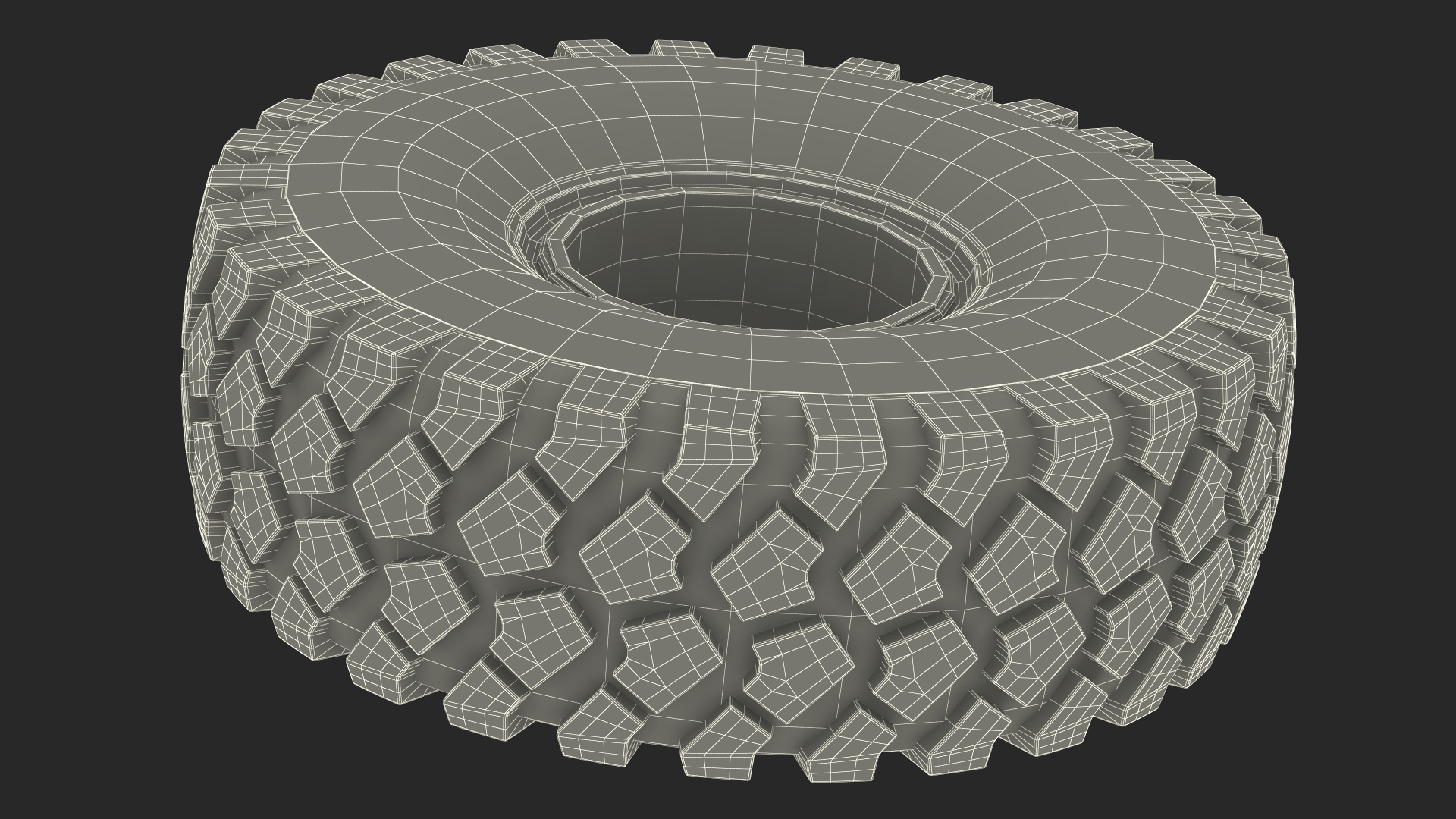 Rim Tire for Military Machine 3D model