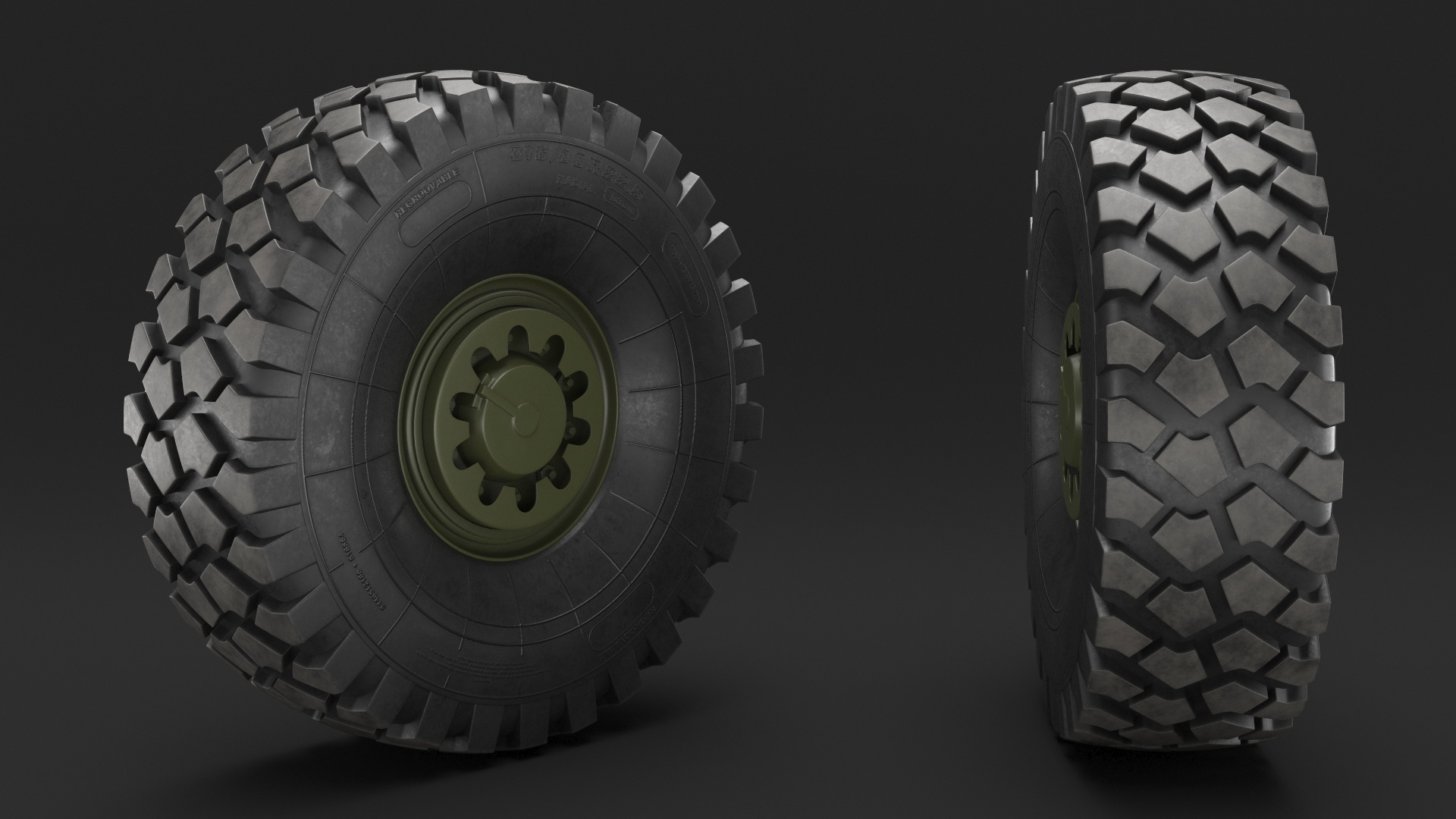 Rim Tire for Military Machine 3D model