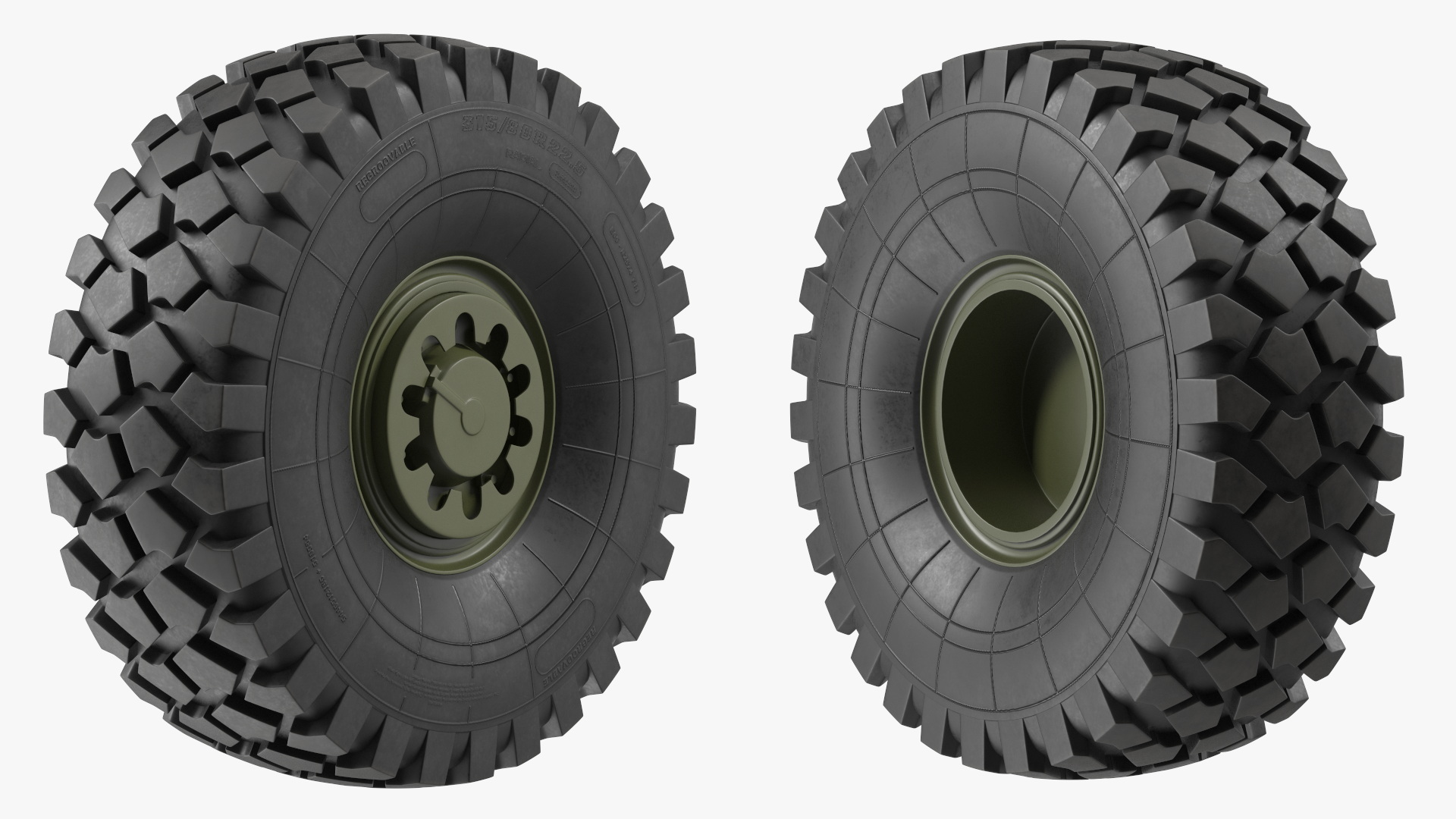 Rim Tire for Military Machine 3D model