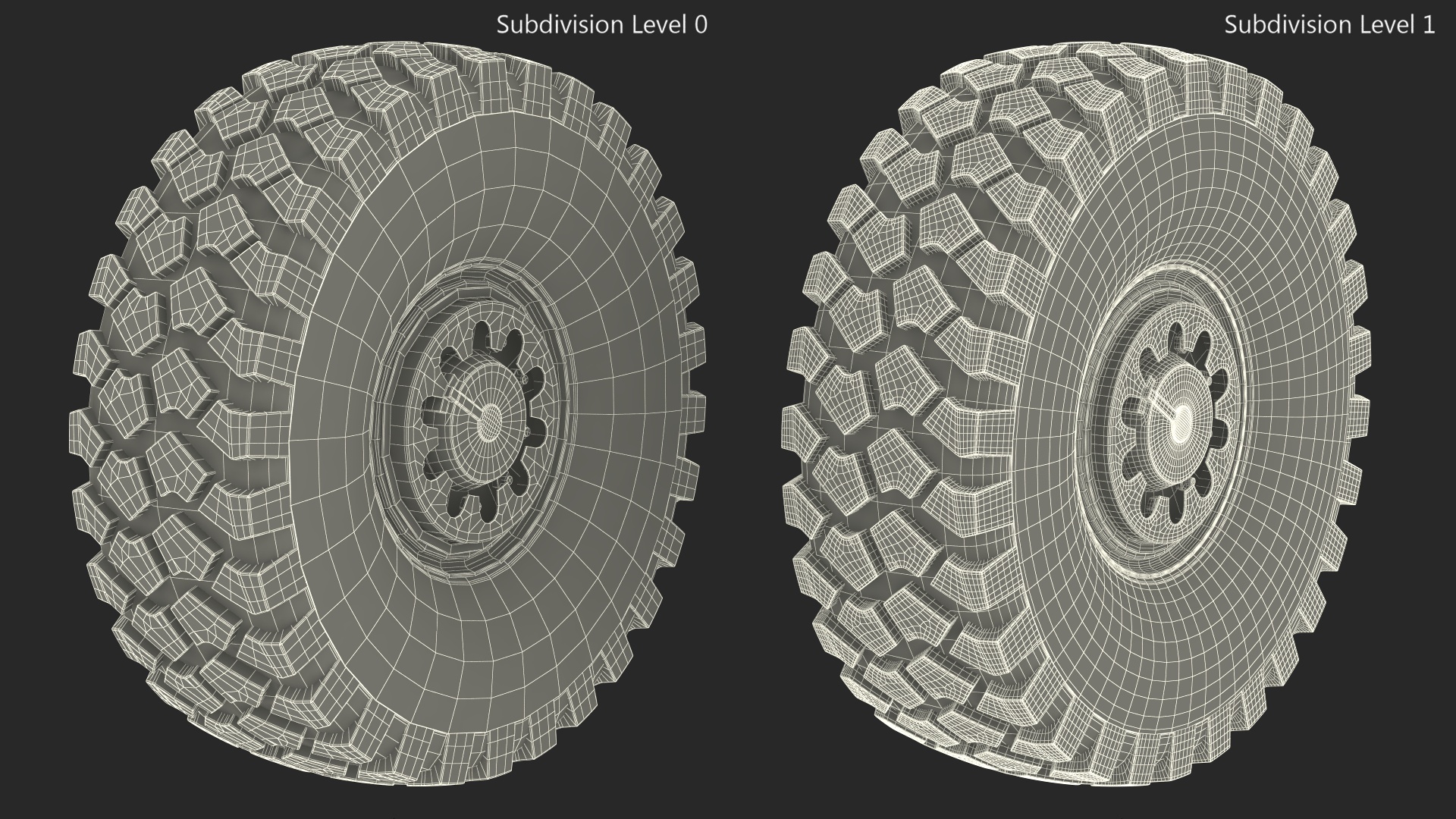 Rim Tire for Military Machine 3D model