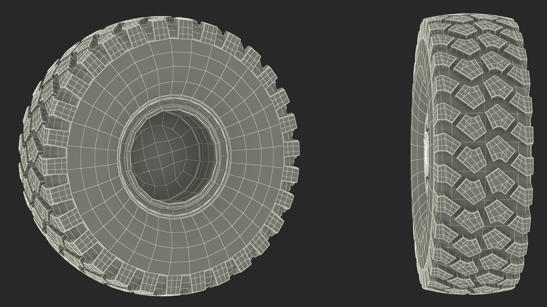 Rim Tire for Military Machine 3D model