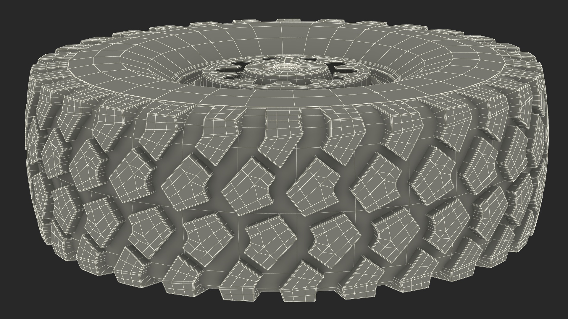 Rim Tire for Military Machine 3D model