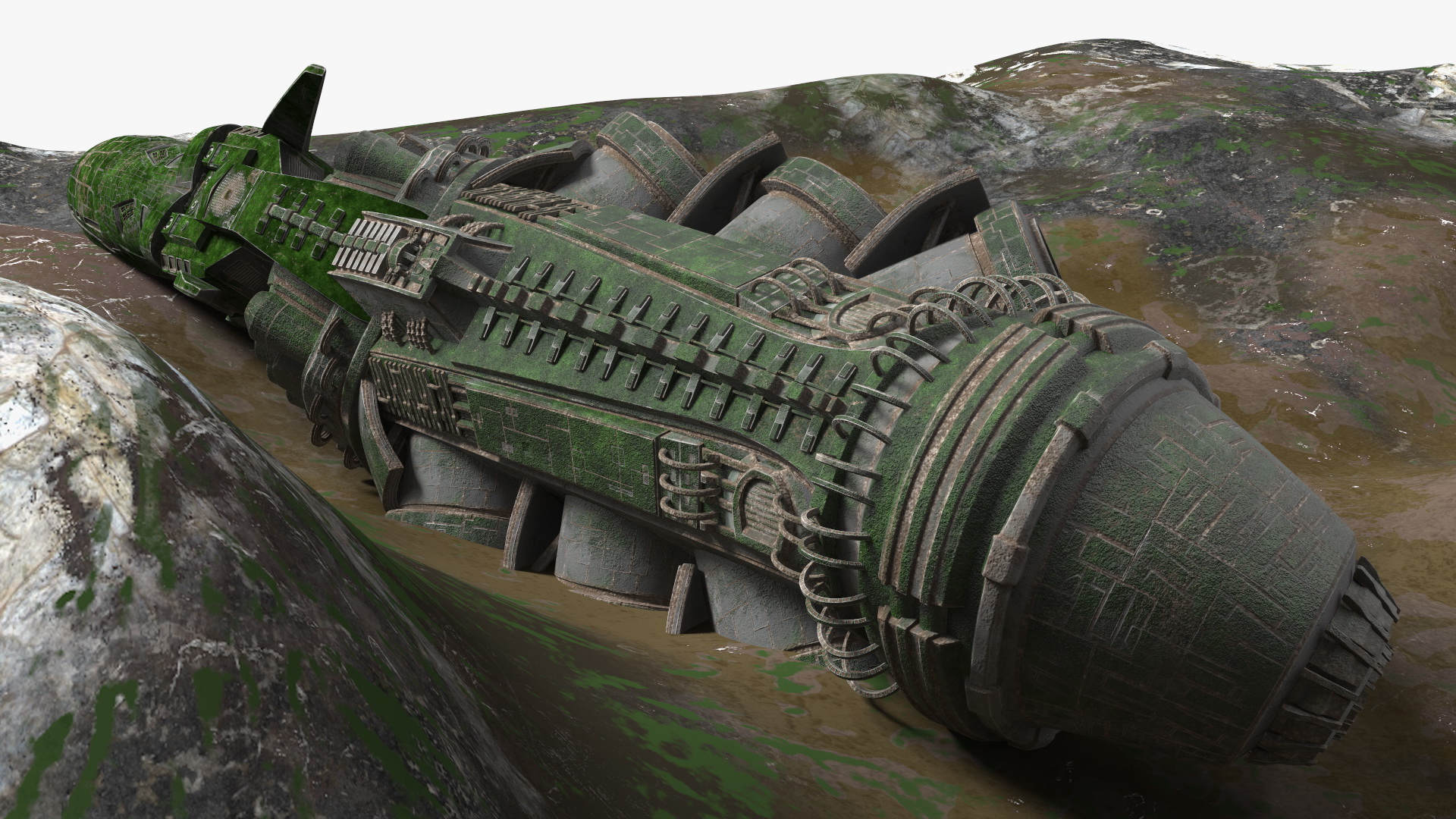 UFO Spaceship Crash Site 3D model