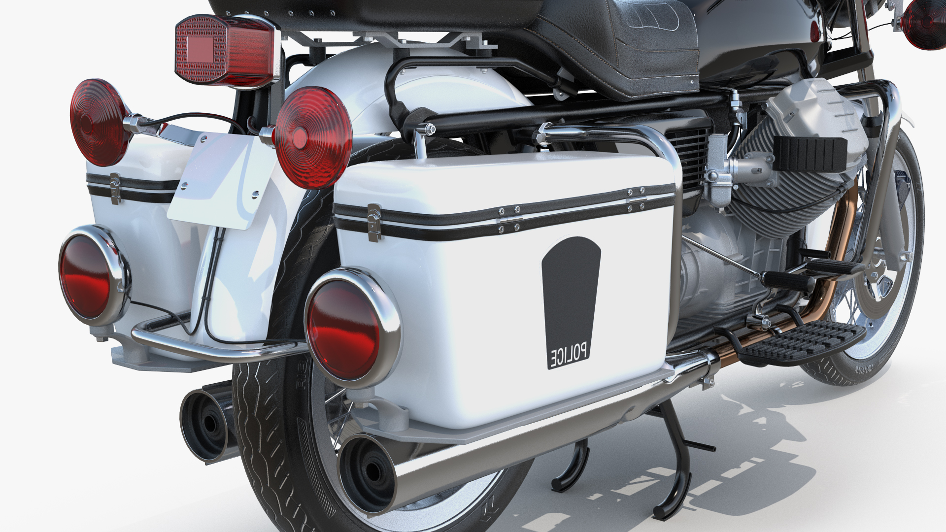 Classic Police Bike 3D model