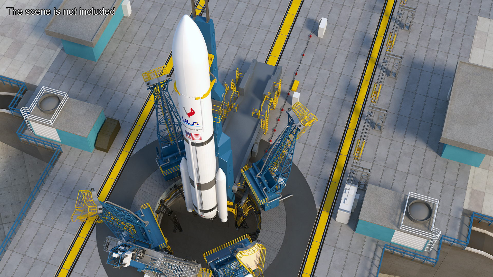 3D model Vulcan Centaur Rocket with Two Solid Boosters