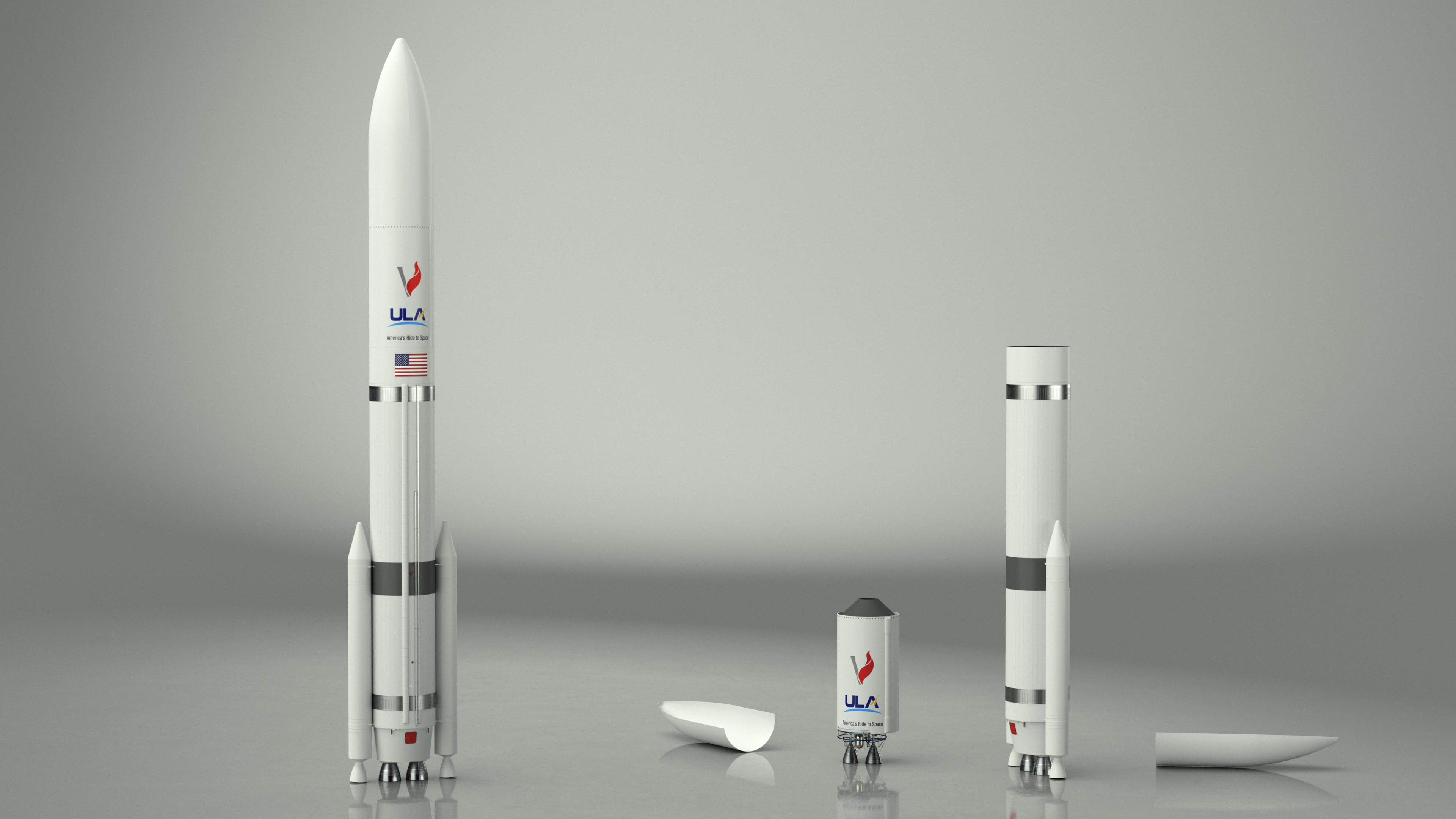 3D model Vulcan Centaur Rocket with Two Solid Boosters