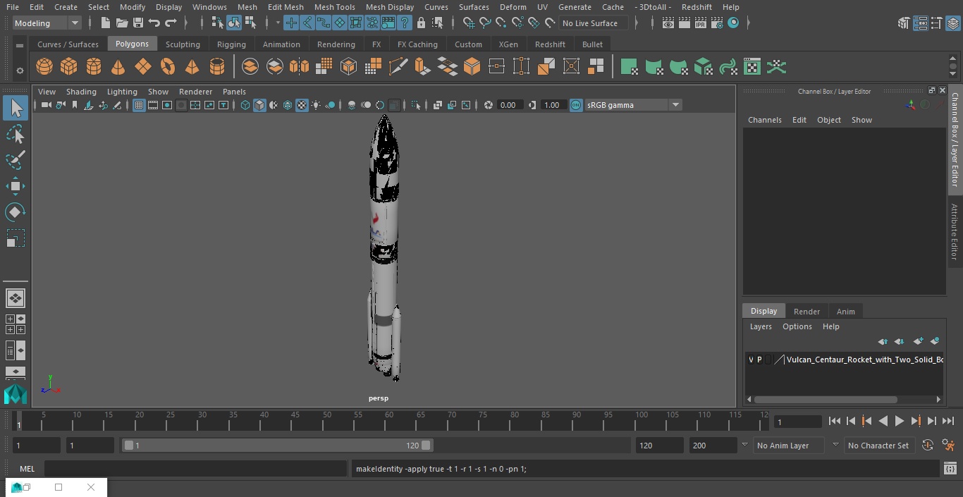 3D model Vulcan Centaur Rocket with Two Solid Boosters