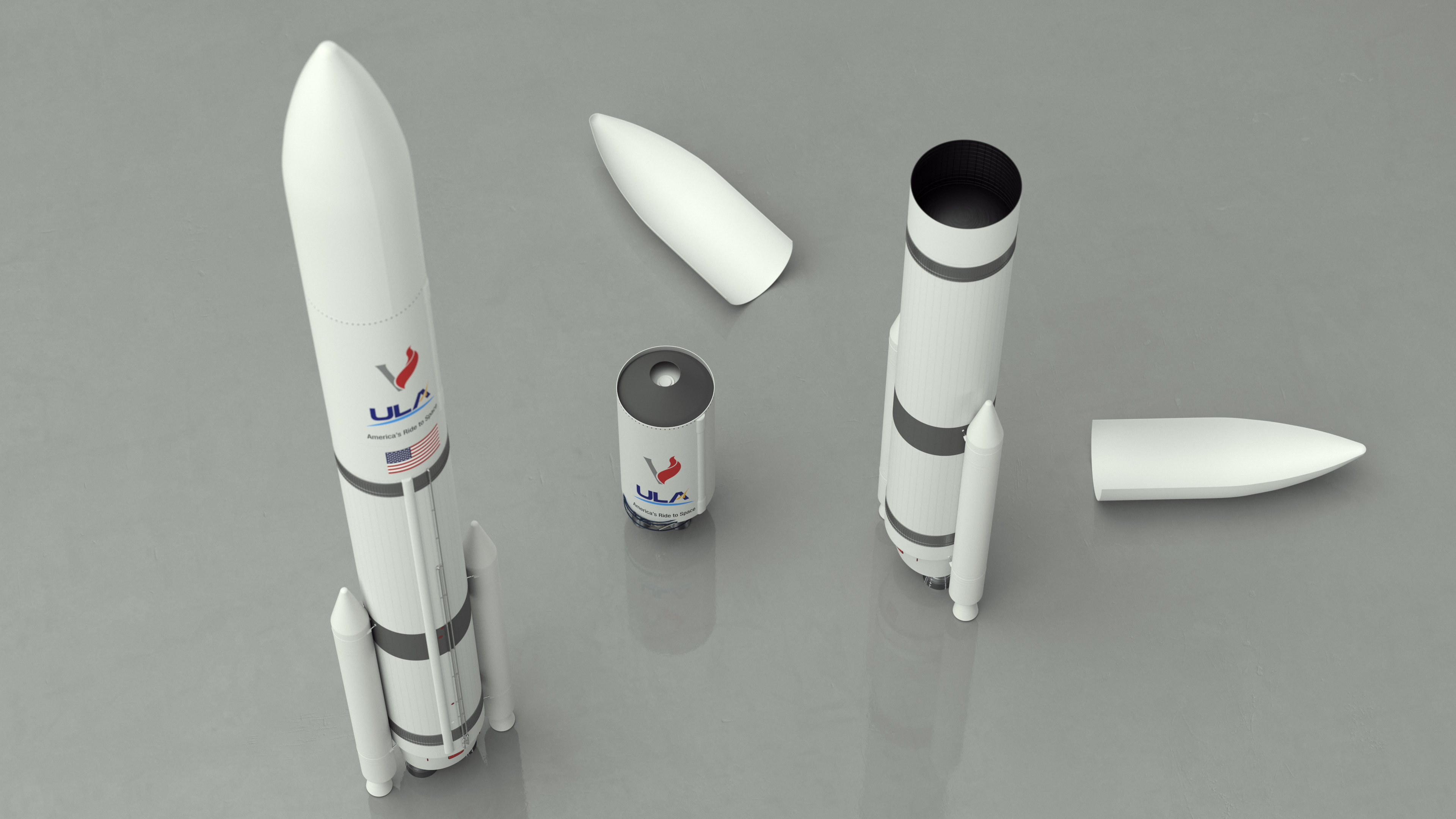 3D model Vulcan Centaur Rocket with Two Solid Boosters