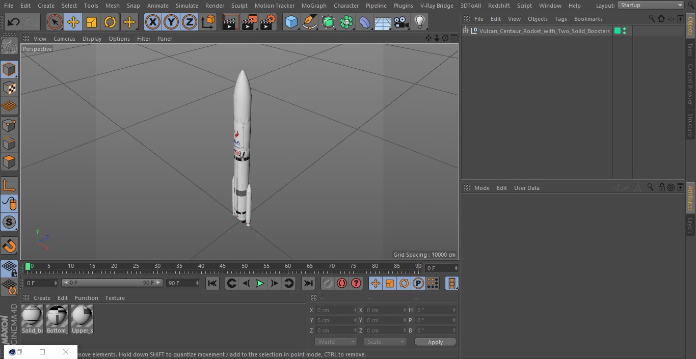 3D model Vulcan Centaur Rocket with Two Solid Boosters