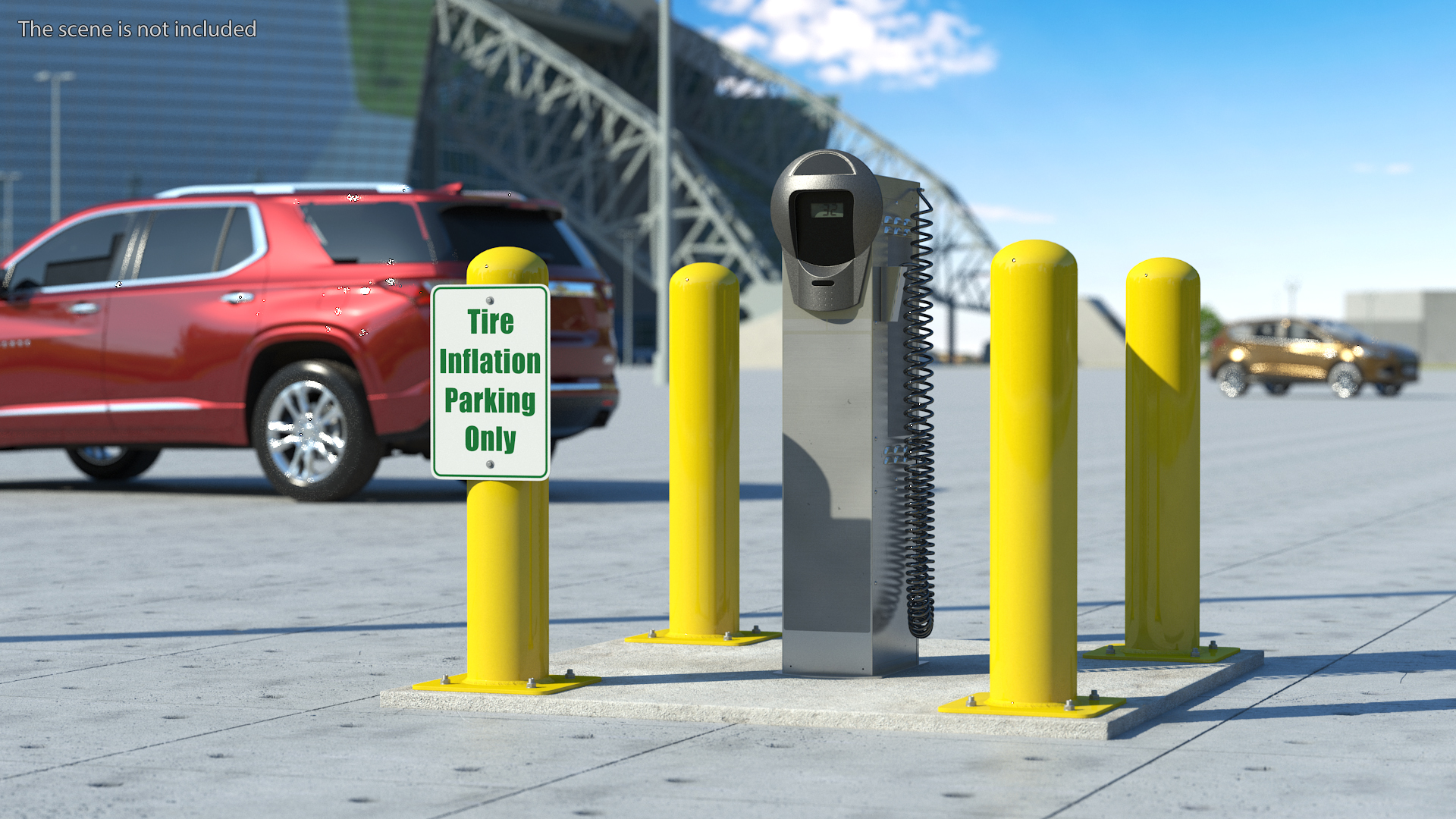 3D Self Service Tire Air Station Pillar