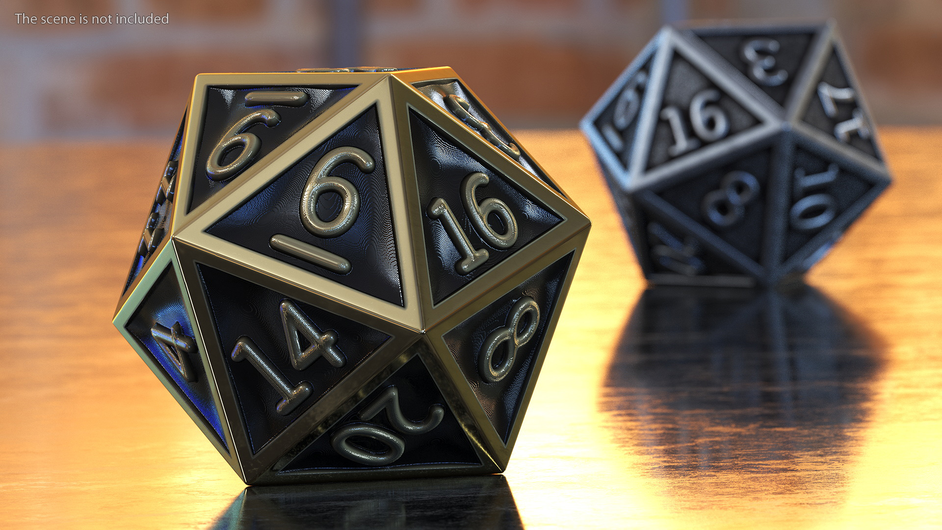 Bronze DND D20 Dice 3D model