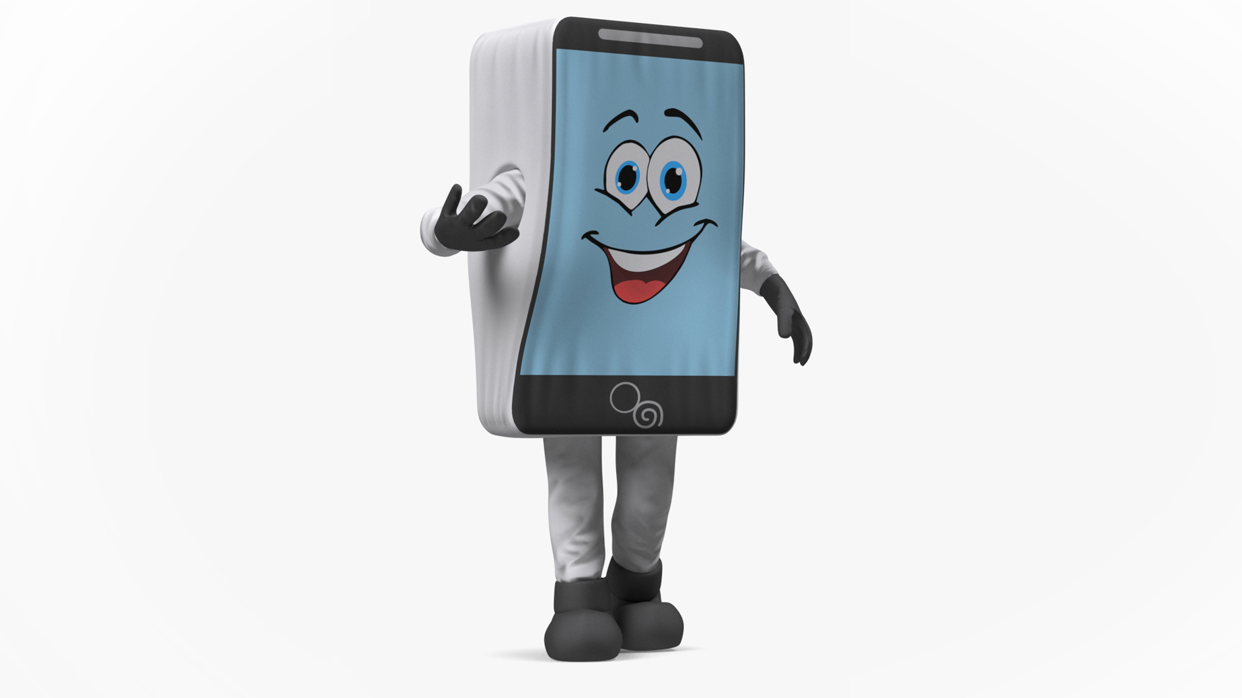 3D model Mascot Character IPhone White Rigged for Cinema 4D