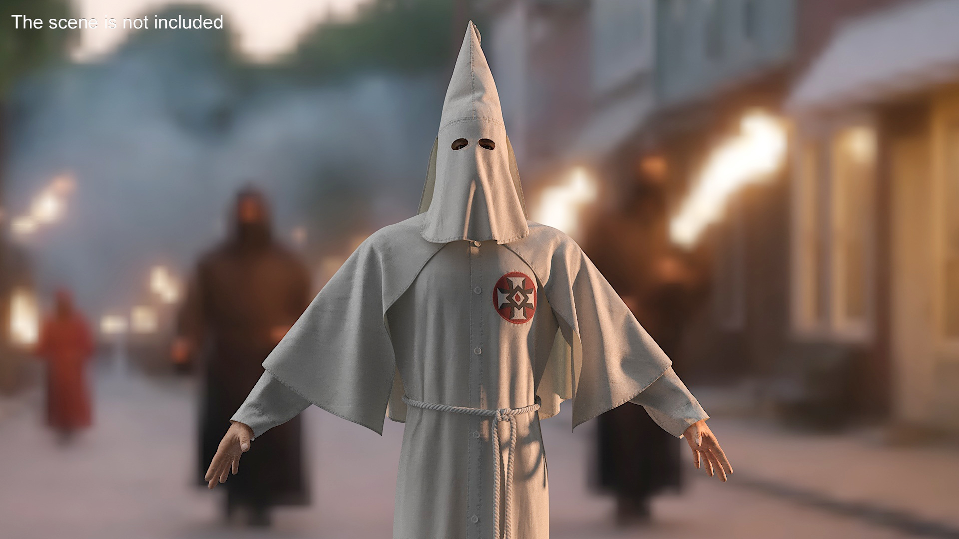 3D model Character Ku Klux Klan in White Robe and Mask