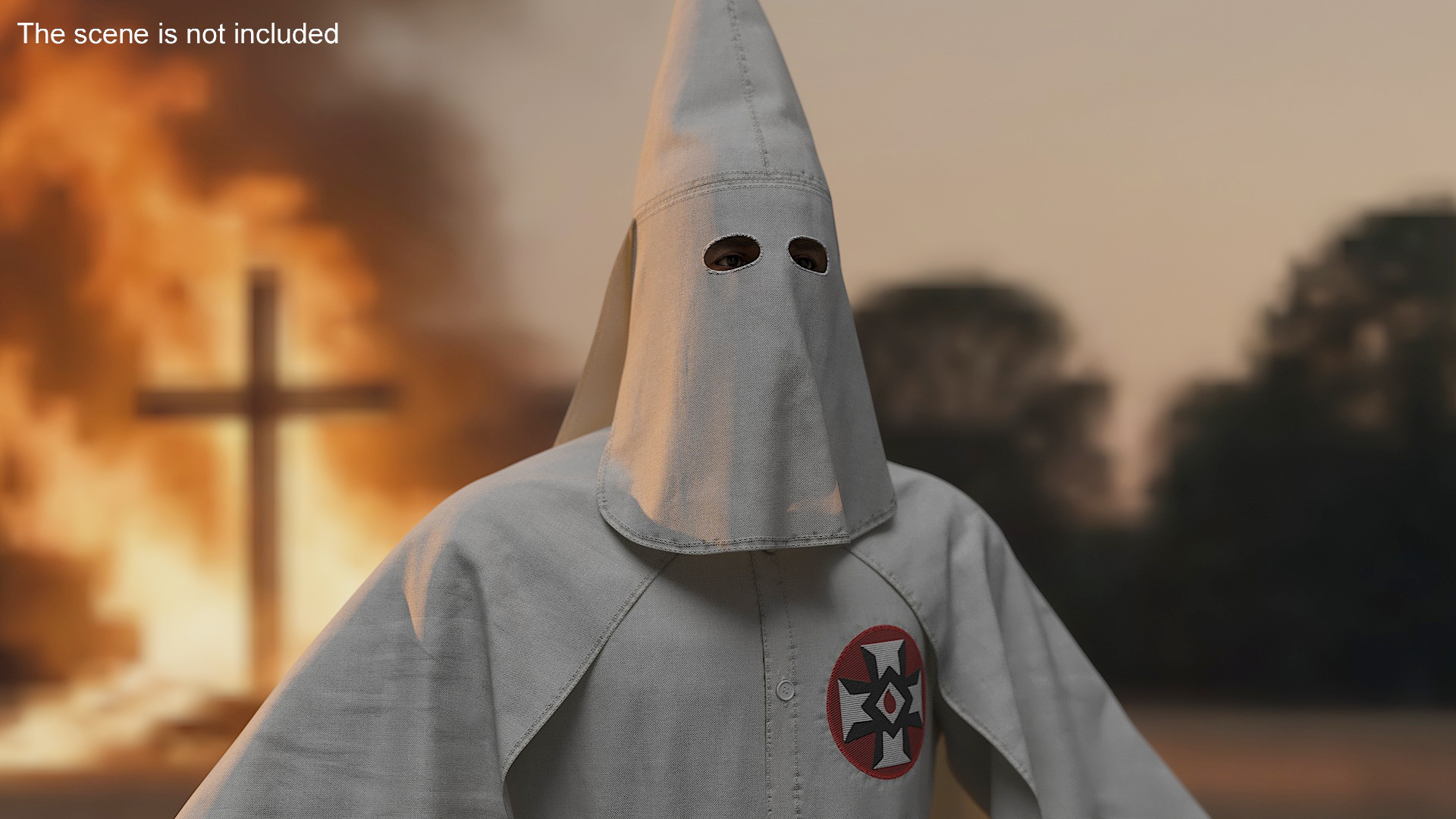 3D model Character Ku Klux Klan in White Robe and Mask