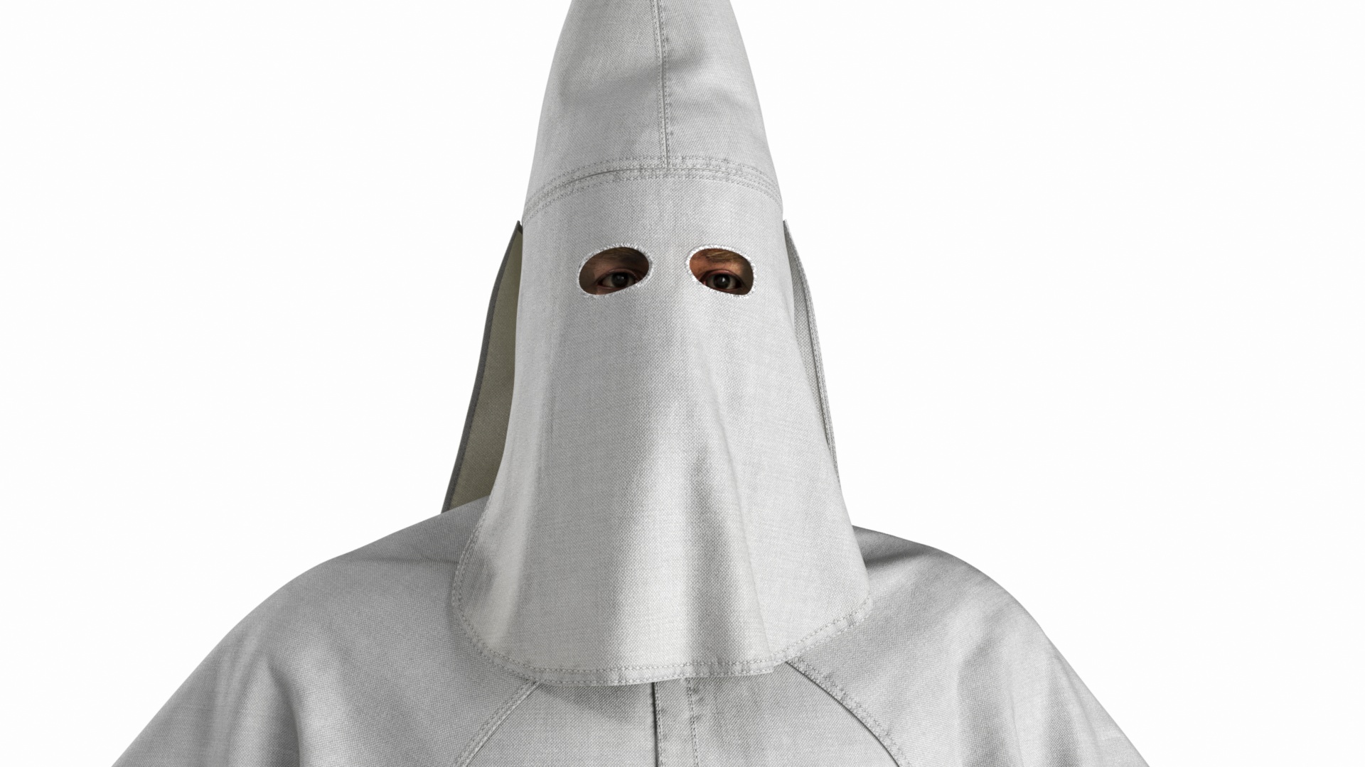 3D model Character Ku Klux Klan in White Robe and Mask