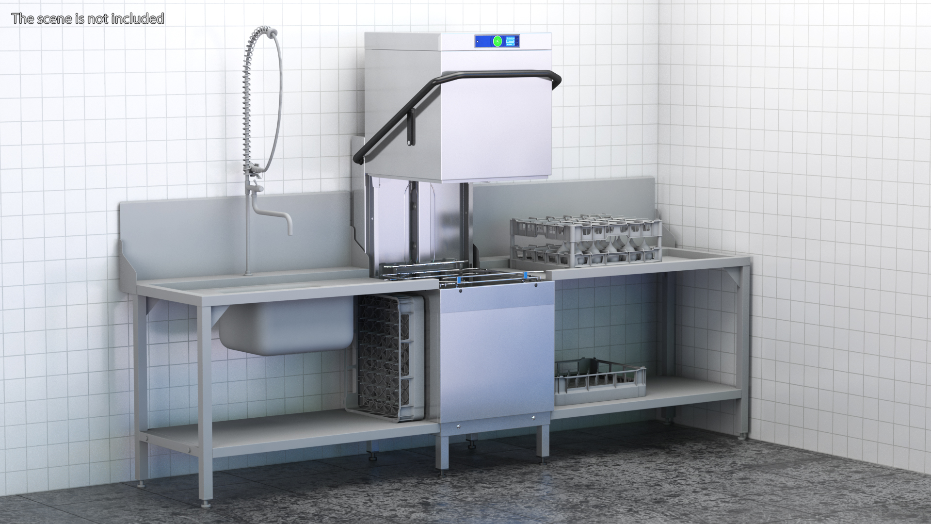 3D Commercial Dishwasher Hood Type