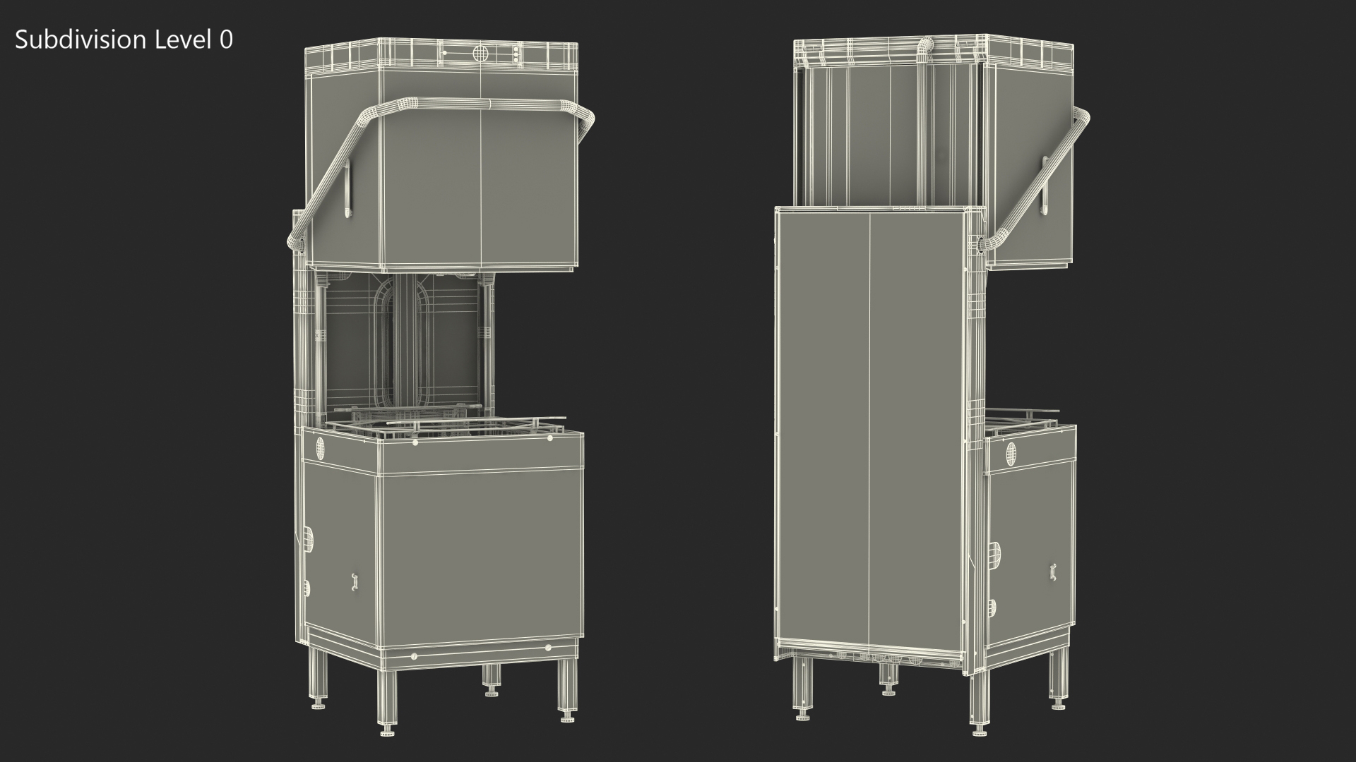 3D Commercial Dishwasher Hood Type