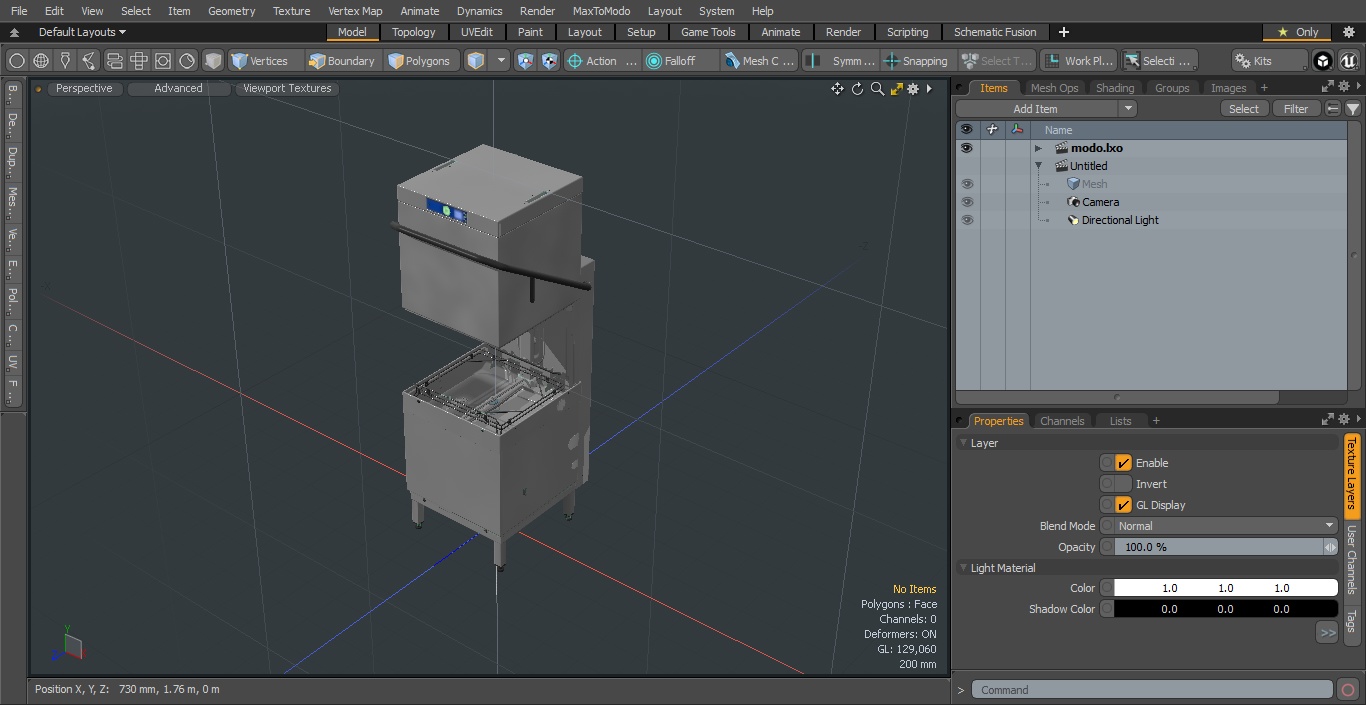 3D Commercial Dishwasher Hood Type