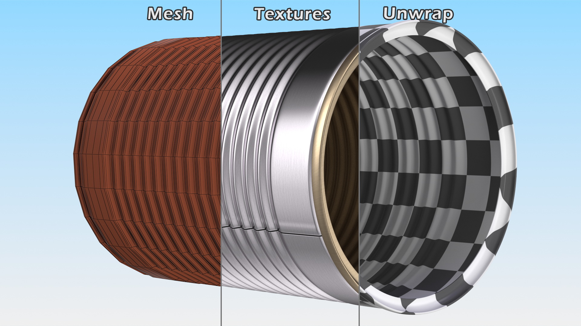 3D Empty Tin Can model