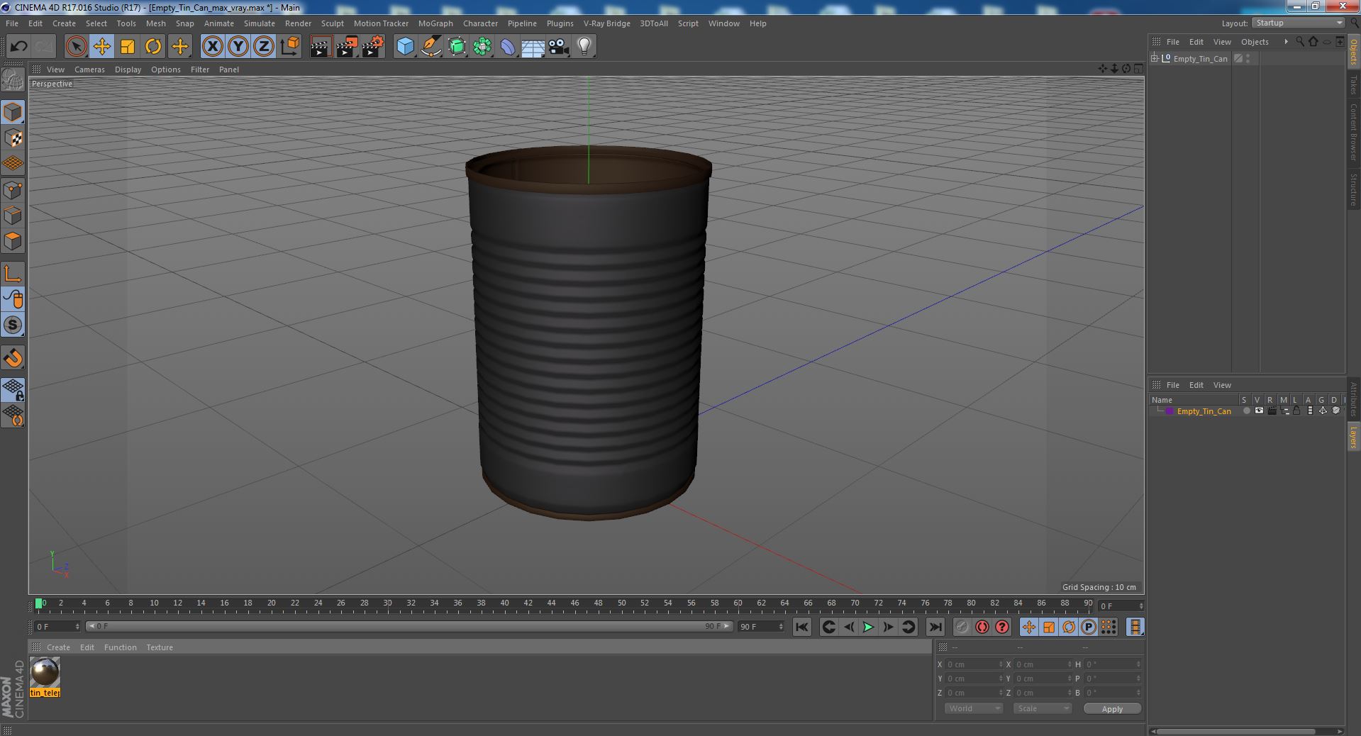 3D Empty Tin Can model