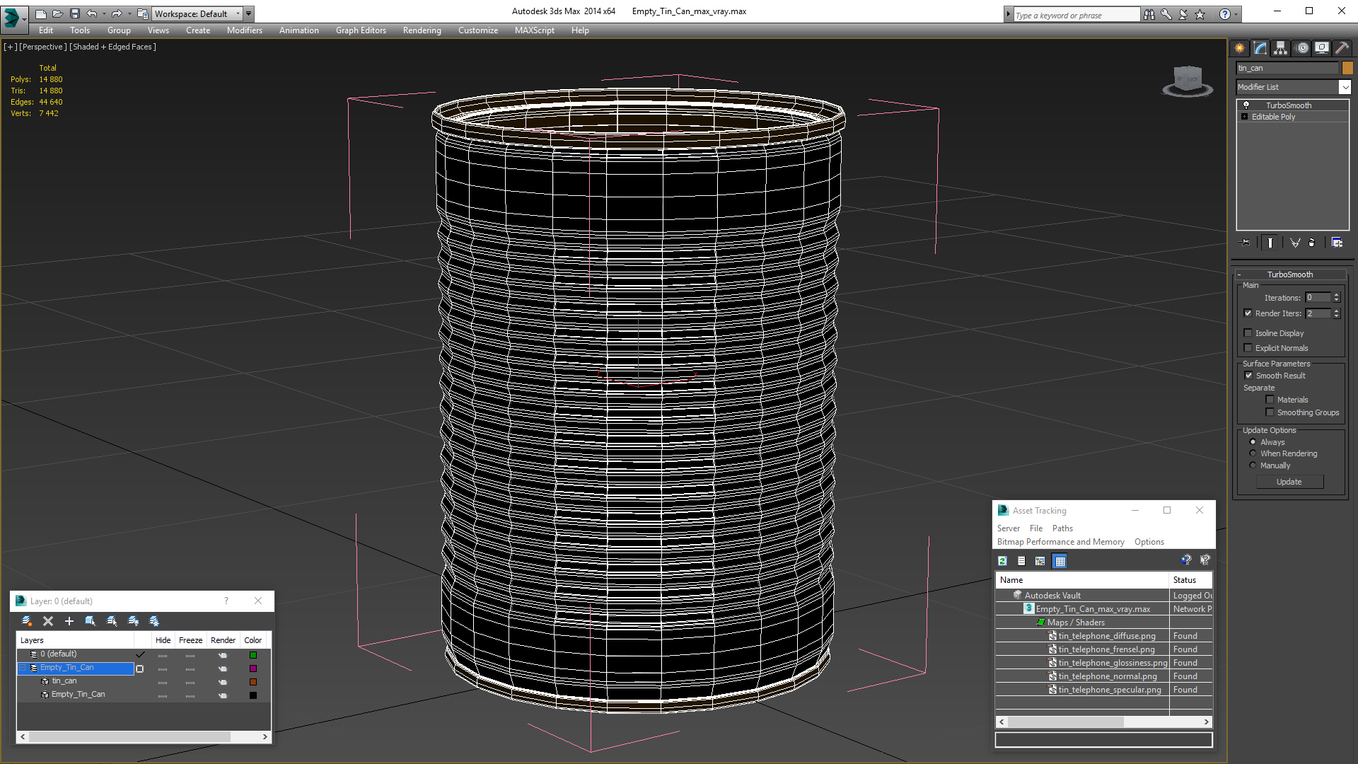 3D Empty Tin Can model