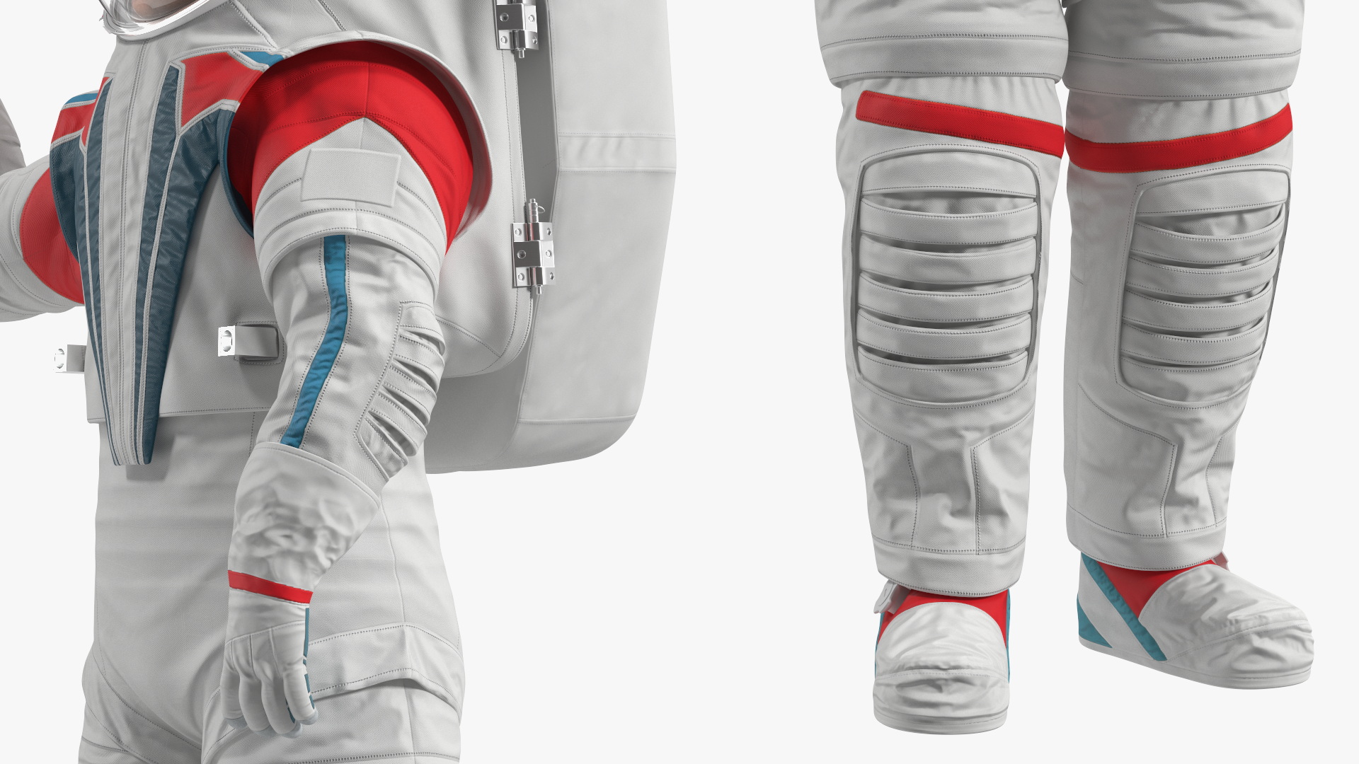 3D model Modern Spacesuit on Astronaut Waving Pose Fur