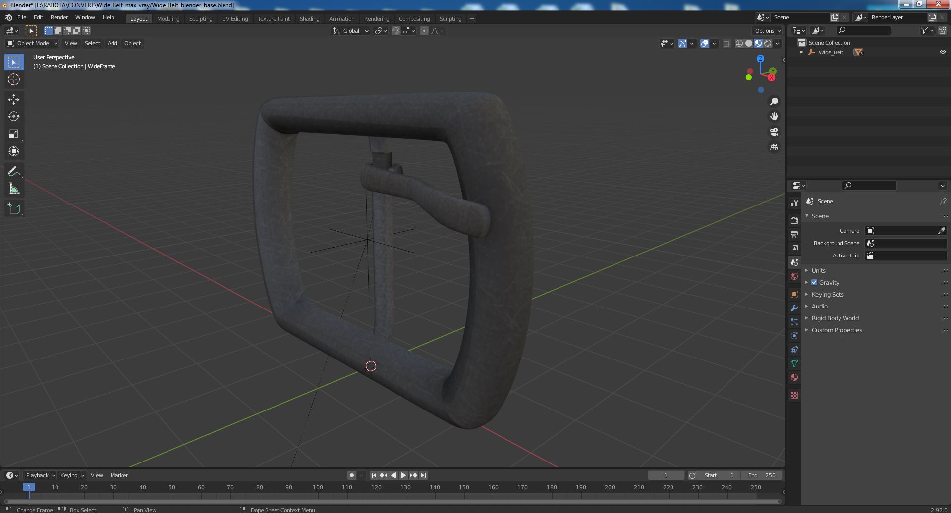 Wide Belt 3D model