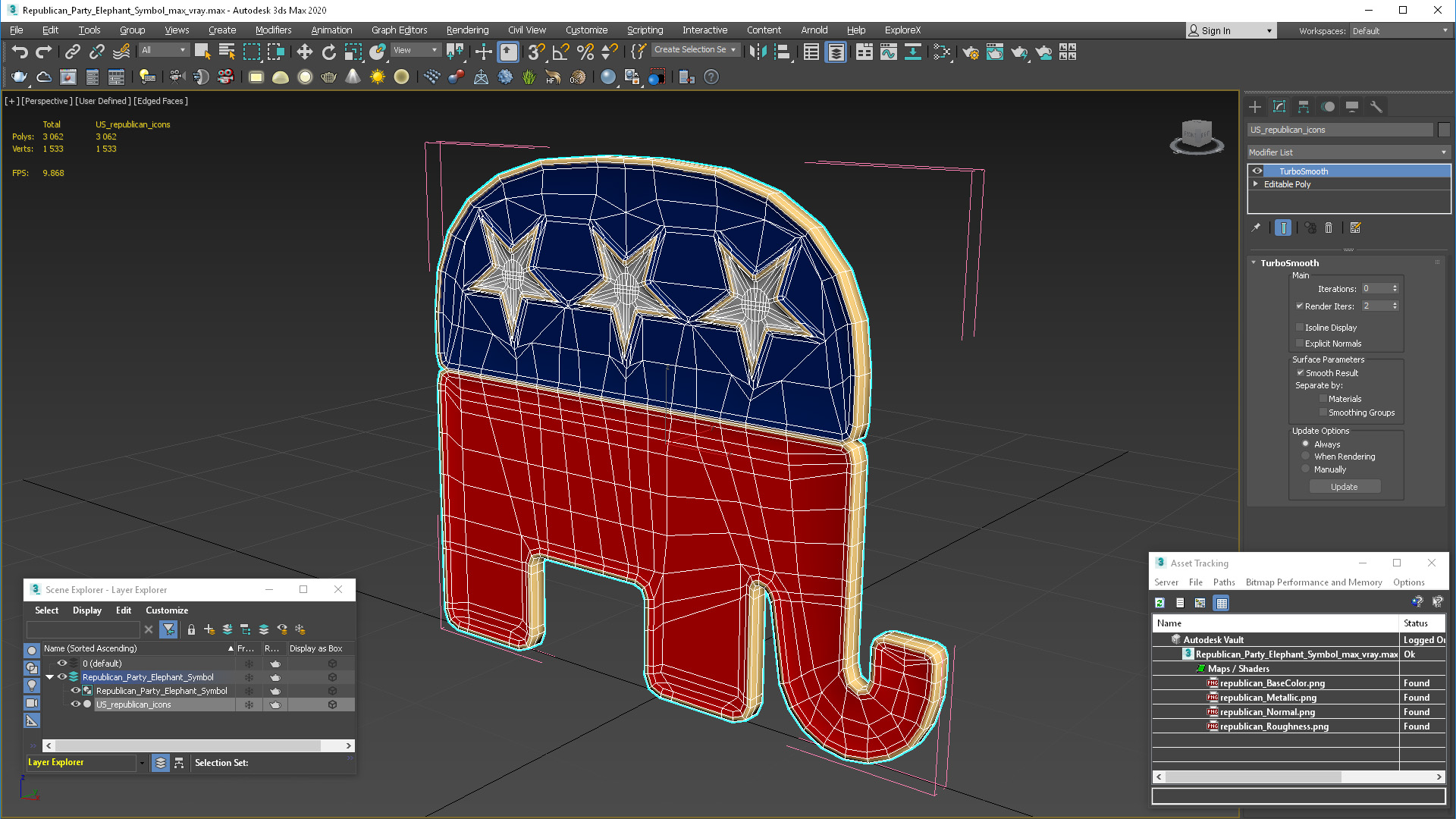 Republican Party Elephant Symbol 3D