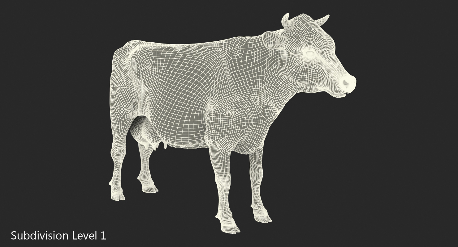 Cow with Fur 3D