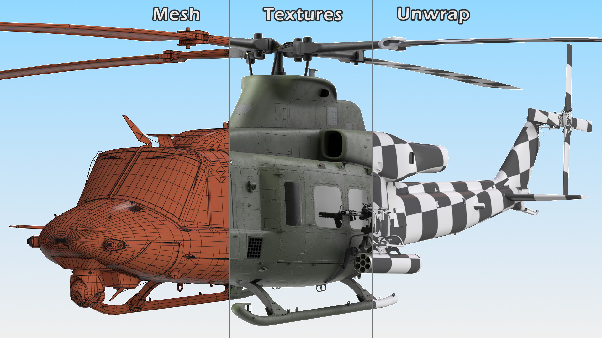 Military Medium Utility Helicopter 3D model