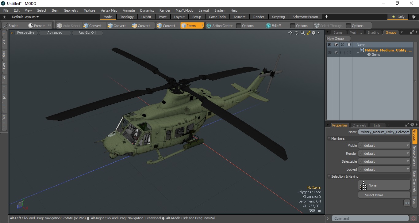 Military Medium Utility Helicopter 3D model