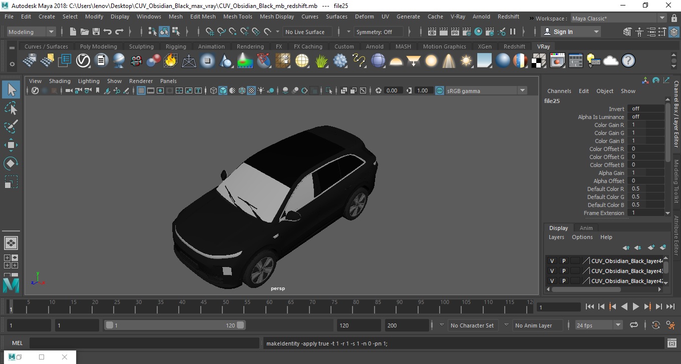 3D CUV Obsidian Black model