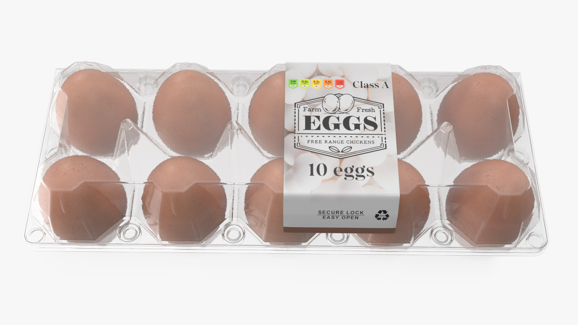 3D model Egg Plastic Packaging with Ten Eggs