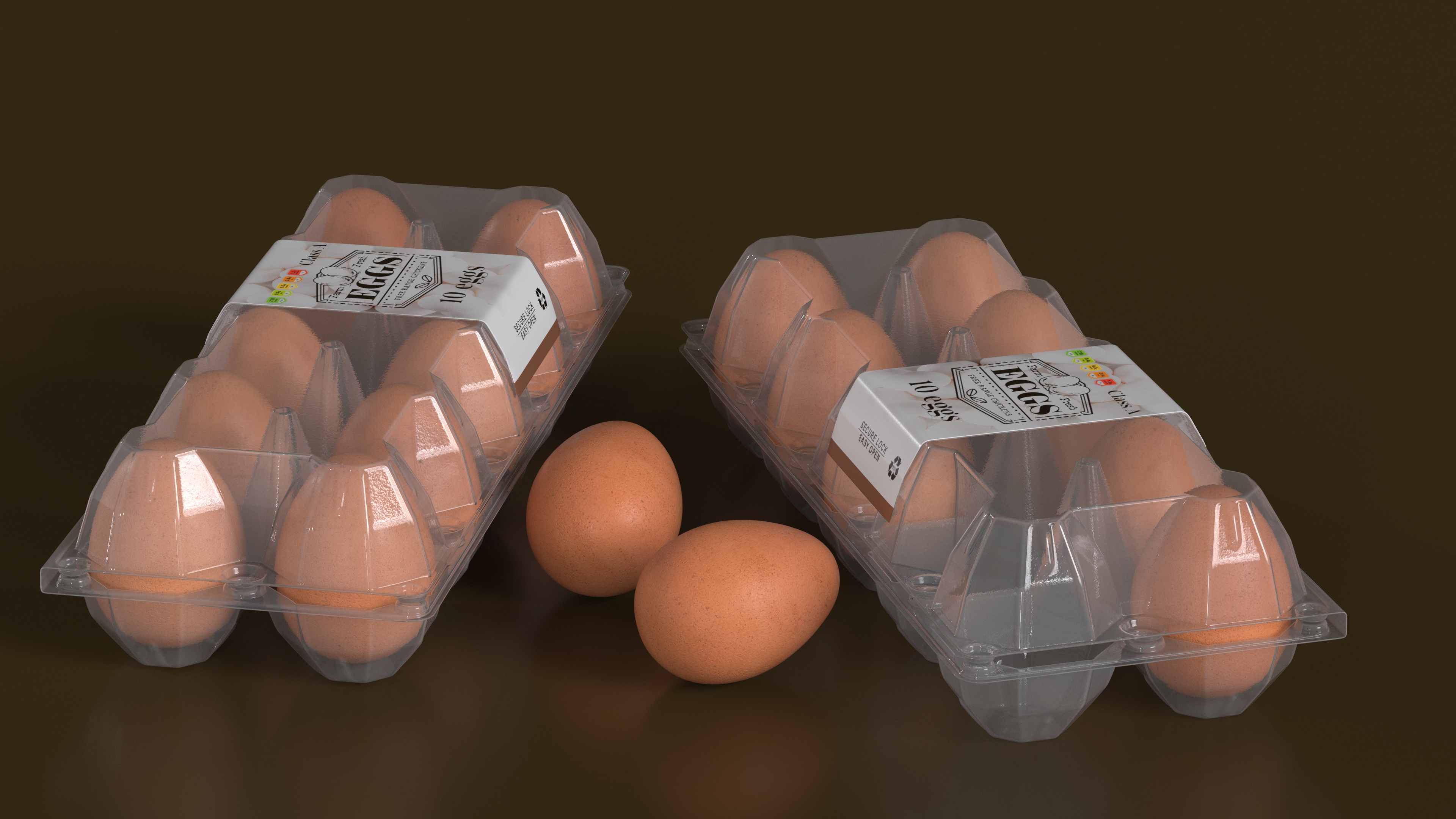 3D model Egg Plastic Packaging with Ten Eggs